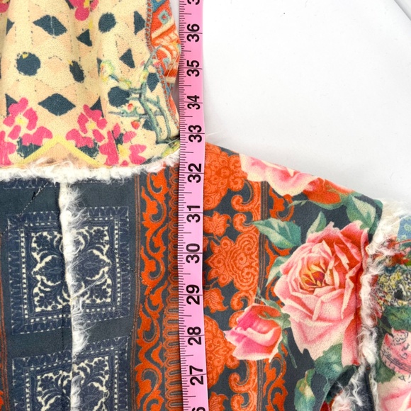 NWT Johnny Was Biya Multicolor Floral Drammen Suede Mid-Length Coat - Picture 12 of 14